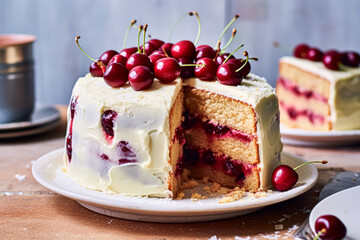 Cherry cake, holiday baking and English country cottage pudding recipe