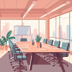 Modern chic style office meeting room in the city