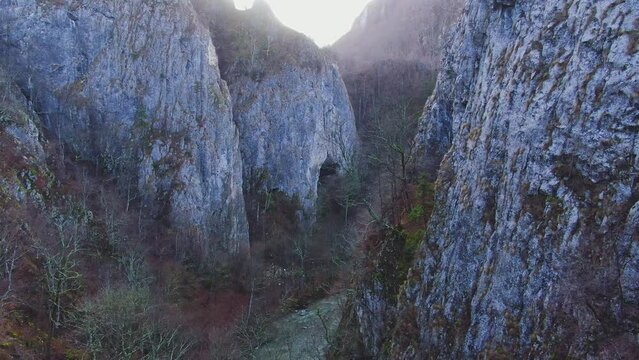 "Cheile V&acirc;rghişului" Vargis Gorge in Persani Mountains, Romania, Aerial view