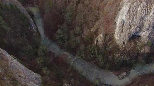 "Cheile V&acirc;rghişului" Vargis Gorge in Persani Mountains, Romania, Aerial view