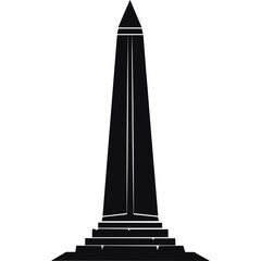 obelisk black vector monument pillar column - obrazy, fototapety, plakaty