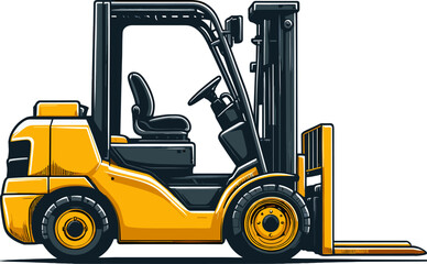 Yellow Forklift  Illustration