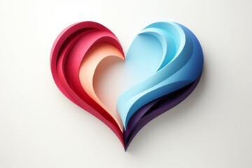 Heart in logo design style. Valentine's Day background with copy space