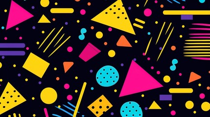 Retro 1980s paper collage background with geometric shapes. Ai Generative