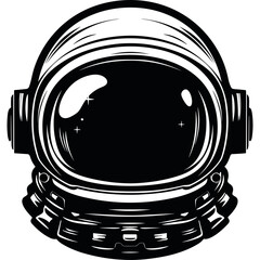 astronaut helmet space suit logo black vector