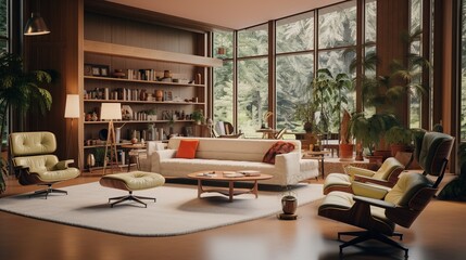 Mid-Century Living Room Interior Design