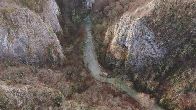 "Cheile V&acirc;rghişului" Vargis Gorge in Persani Mountains, Romania, Aerial view