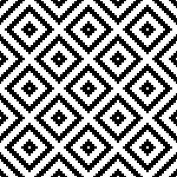 Shweshwe african seamless pattern. Repeating abstract shwe black white isolation on white background. Repeated geometric for design prints. Sotho rhombus repeat patern. Geo fabric. Vector illustration