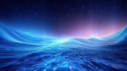 Blue Futuristic Data Wave Background