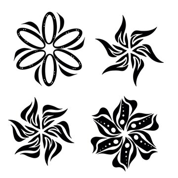 set of elements Pattern like tattoo
