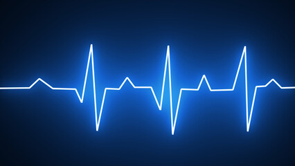 Heartbeat line. Pulse trace. EKG and Cardio symbol. Healthy and Medical concept. Vector illustration.