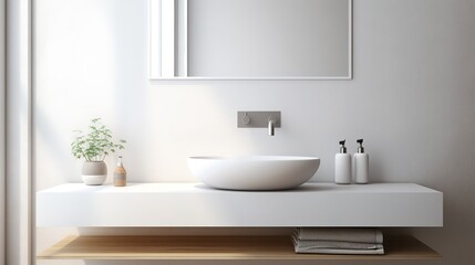 White Ceramic Vessel Sink Wall-Mounted Vanity