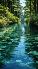 Obraz premium tranquil l ake reflection wallpaper with mirror uhd wallpaper