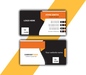 Fototapeta premium Double-sided business card, visiting card template illustrator, mockup business card, black and bright red color business card design