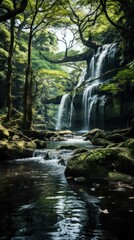 tranquil waterfall wallpaper with cascading uhd wallpaper