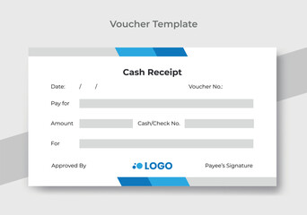 Vector illustration, cash voucher template with clean and modern pattern.