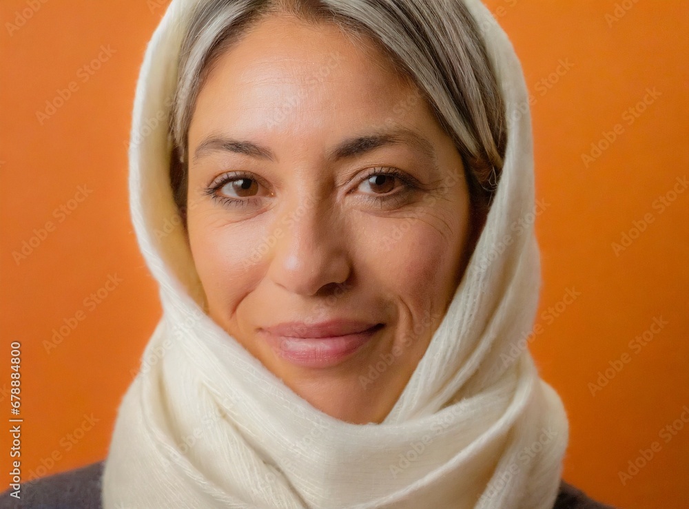 Poster muslim woman wearing hijab face closeup