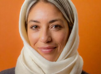 Muslim woman wearing hijab face closeup
