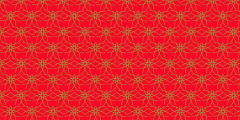 Red Asia Pattern. East Oriental Pattern Texture. Korean Asian Gold Element. Red Yellow Japanese Design. Red Chinese Gold Background. China Vector Chinese Background. New Year Japanese Japan Pattern.