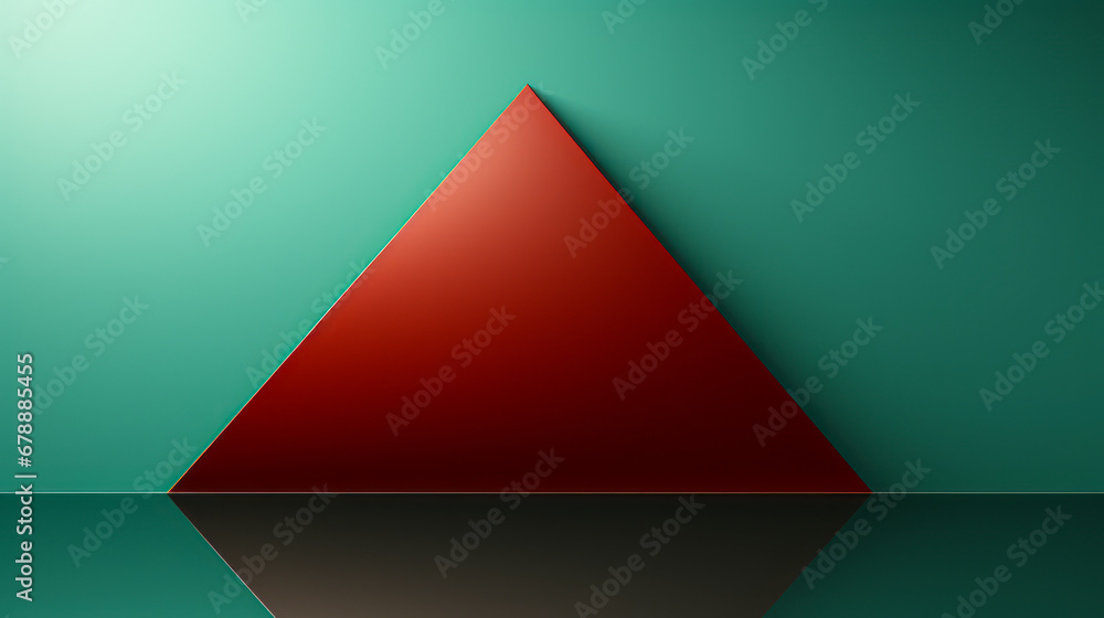 Poster red and green in harmony: a minimalist display of sharp contrast and flat design elements