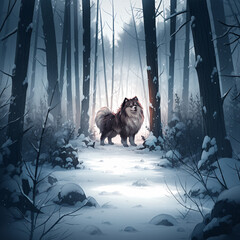wolf howling at night
