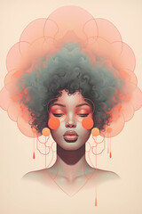 Beleza Emblemática: Mulher Afro na Celebração do Dia da Consciência Negra, IA Generativa - obrazy, fototapety, plakaty