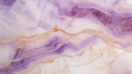 Beige Marble with Violet Glass Horizontal Background. Abstract stone texture backdrop. Bright natural material Surface. AI Generated Photorealistic Illustration.