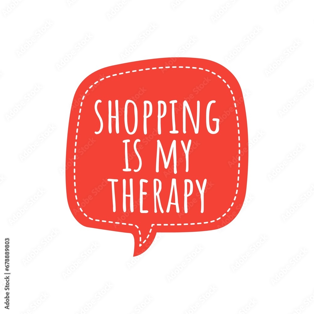 Poster ''Shopping therapy'' Quote Illustration, Commercial Concept 