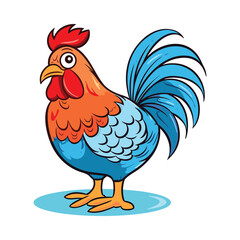 Animals coloring book alphabet isolated on white background vector cartoon rooster