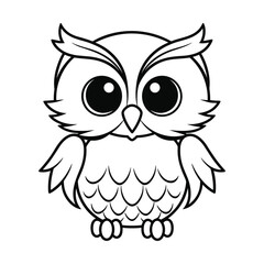 Playful Owl Character: Cute Cartoon Illustration Featuring Playful Brown Tones, Expressive Eyes, Artistic Design, Depicting Wisdom, Nature, and Fun, Perfect for Vector Drawings and Cartoon Projects.