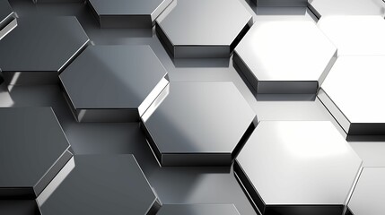 Modern silver geometric perfect hexagon background for PowerPoint slides and websites with low opacity