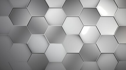 Modern silver metalic geometric perfect hexagon background for PowerPoint slides and websites with low opacity - obrazy, fototapety, plakaty