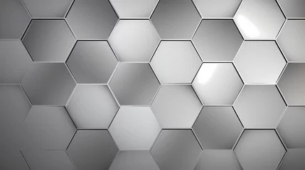 Fotobehang Modern silver metalic geometric perfect hexagon background for PowerPoint slides and websites with low opacity © lee