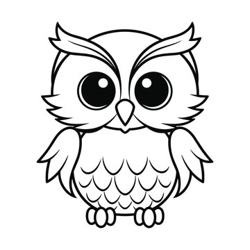 Playful Owl Character: Cute Cartoon Illustration Featuring Playful Brown Tones, Expressive Eyes, Artistic Design, Depicting Wisdom, Nature, and Fun, Perfect for Vector Drawings and Cartoon Projects.