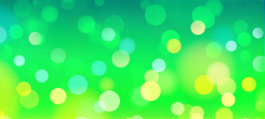 Green widescreen bokeh background for seasonal, holidays, event and celebrations with copy space for text or your images