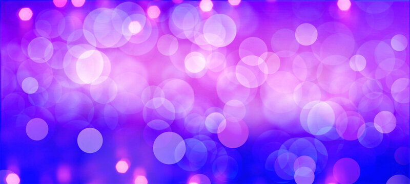 Purple, blue widescreen bokeh background for seasonal, holidays, event and celebrations with copy space for text or your images