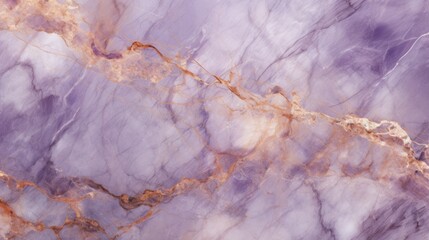 Lavender Marble with Copper Horizontal Background. Abstract stone texture backdrop. Bright natural material Surface. AI Generated Photorealistic Illustration.