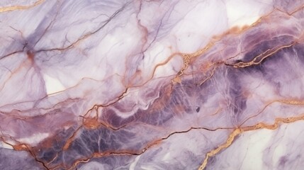 Fototapeta premium Lavender Marble with Copper Horizontal Background. Abstract stone texture backdrop. Bright natural material Surface. AI Generated Photorealistic Illustration.