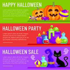 Halloween banner design template. Vector illustration
