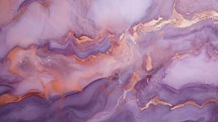 Obraz premium Lavender Marble with Copper Horizontal Background. Abstract stone texture backdrop. Bright natural material Surface. AI Generated Photorealistic Illustration.