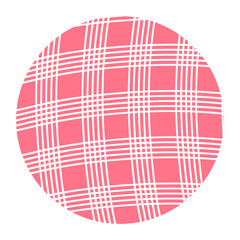 Pink round template sticker icon in flat style. Vector illustration