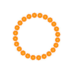 Marigold Flower Decoration Element. Traditional Indian Flower 