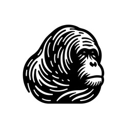 Orangutan Vector Logo Art