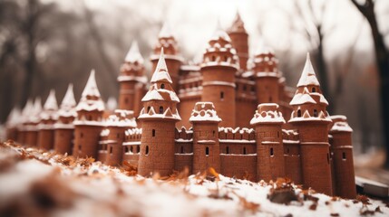 Castle tower and wall close up photo .UHD wallpaper - obrazy, fototapety, plakaty