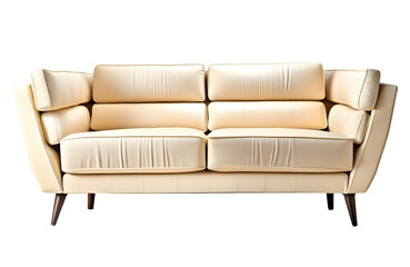 Fototapeta premium Modern Beige Sofa Furniture Isolated on a Transparent Background