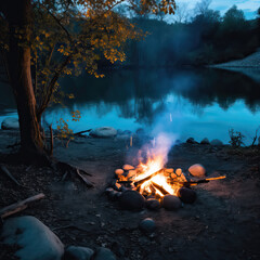 Campfire by the Lake 