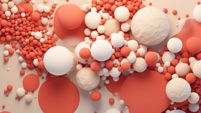 Abstract composition of spheres. Frozen dynamic form. Abstraction for graphic design.
