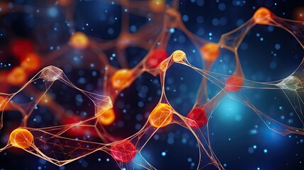 A scientific or technological concept. Background from a complex connected structure. A grid to illustrate scientific and research work.