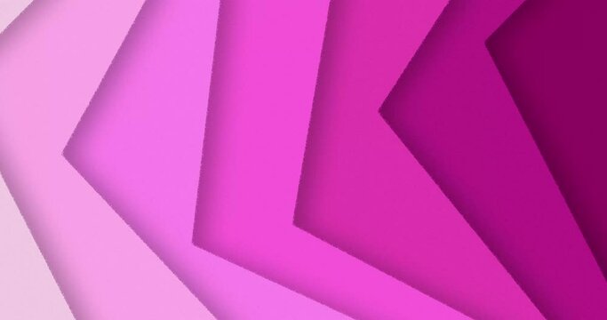Hard grungy and noise edge corner shape polygon cutout rotating back and forth creating a waving pattern seamless looped animation background. pink moving shape transiting color from light to dark.