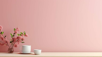 pink tulips in a vase - obrazy, fototapety, plakaty